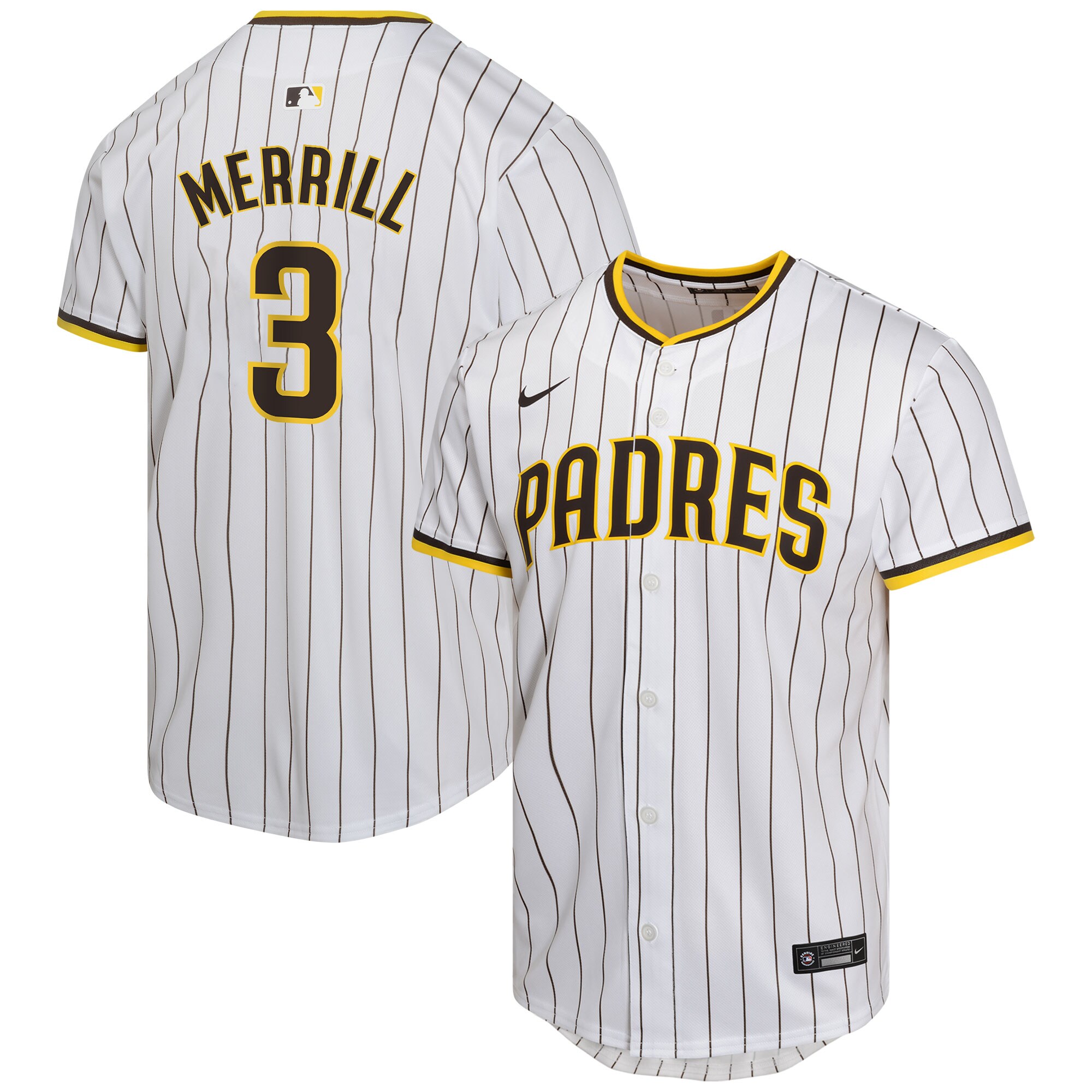 Jackson Merrill San Diego Padres Youth Home Player Game Jersey - White cheap jerseys for sale - CheapJerseys.Shop