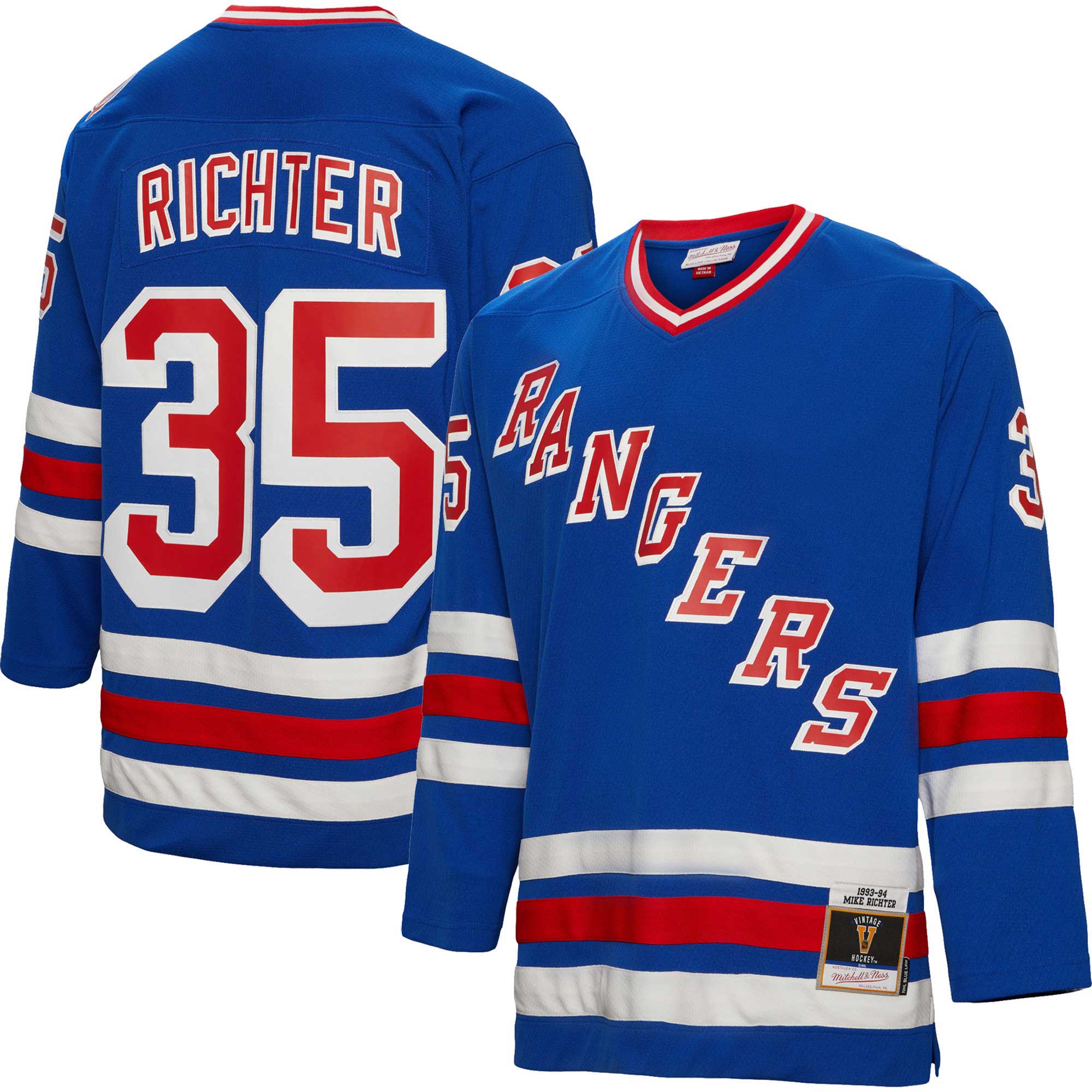 Mike Richter New York Rangers Mitchell & Ness 1993\/94 Blue Line Player Jersey - Blue cheap jerseys for sale - CheapJerseys.Shop