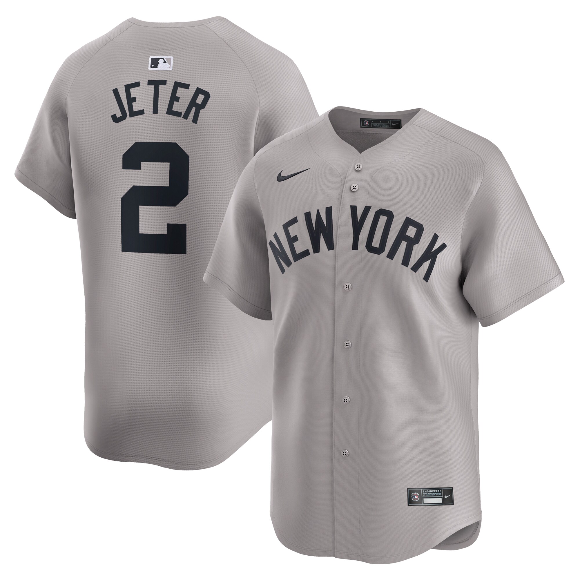 Derek Jeter New York Yankees Away Limited Player Jersey - Gray cheap jerseys for sale - CheapJerseys.Shop