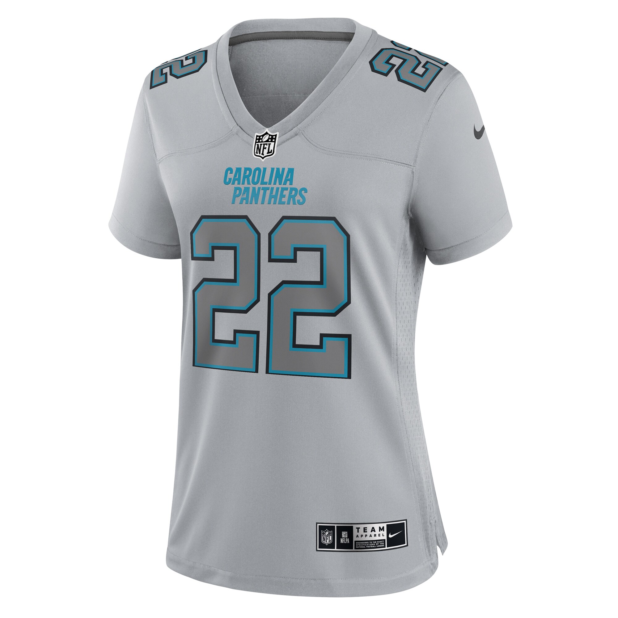 Christian McCaffrey Carolina Panthers Women's Atmosphere Fashion Game Jersey - Gray cheap jerseys for sale - CheapJerseys.Shop