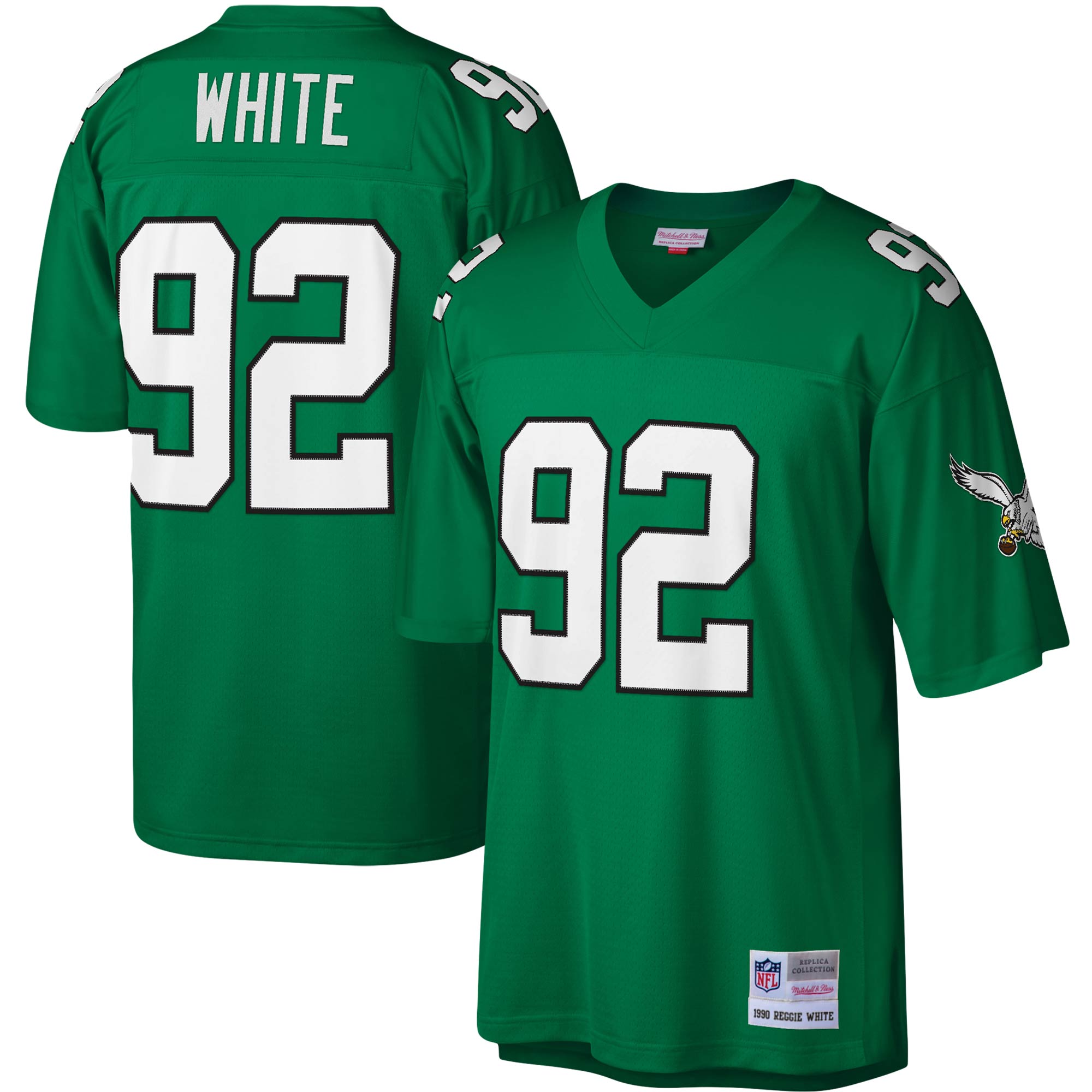 Reggie White Philadelphia Eagles Mitchell & Ness Legacy Replica Jersey - Kelly Green cheap jerseys for sale - CheapJerseys.Shop