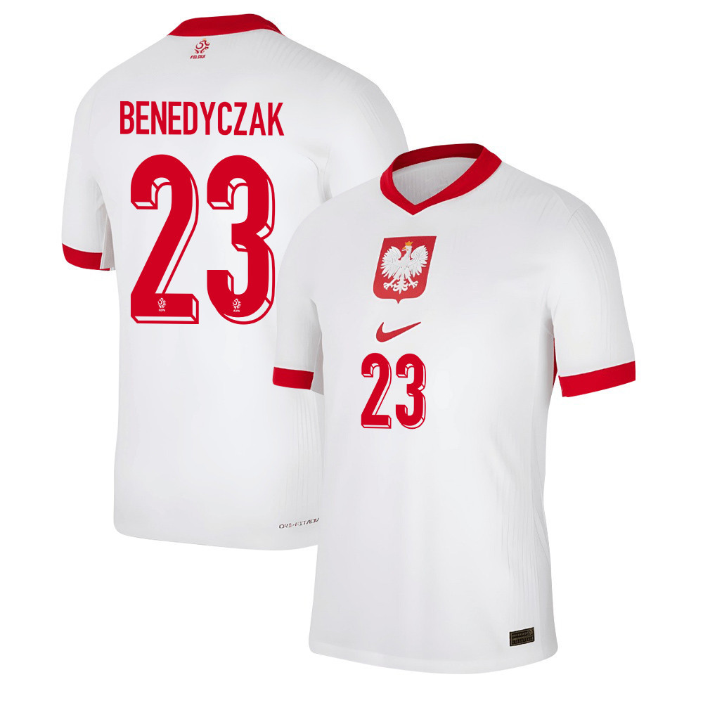 Adrian Benedyczak 23 Poland National Team 2024/25 Home Men Jersey - White cheap jerseys for sale - CheapJerseys.Shop