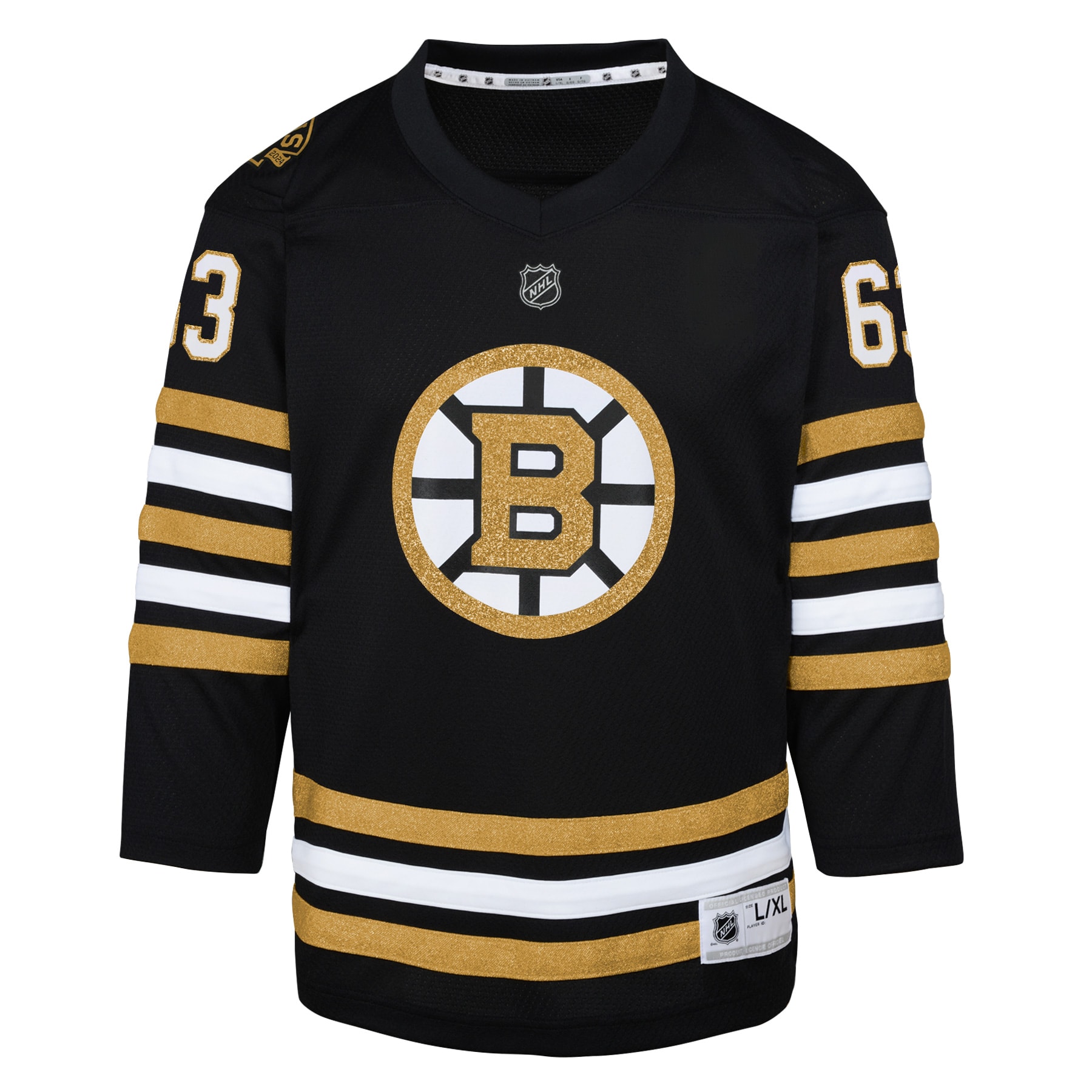 Brad Marchand Boston Bruins Youth 100th Anniversary Replica Player Jersey - Black cheap jerseys for sale - CheapJerseys.Shop