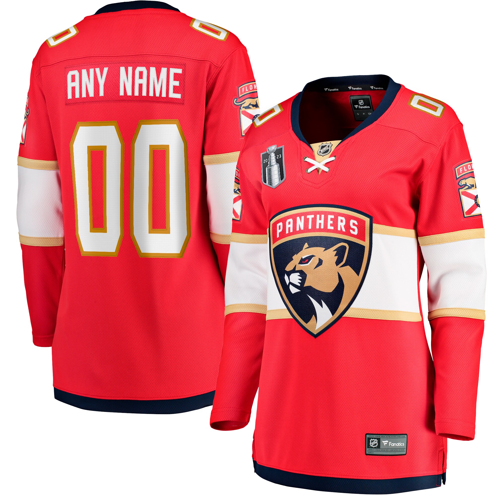 Florida Panthers Fanatics Women's 2023 Stanley Cup Final Home Breakaway Custom Jersey - Red cheap jerseys for sale - CheapJerseys.Shop