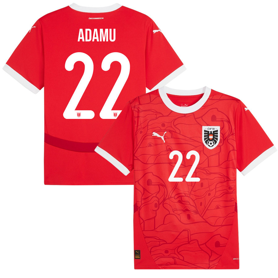 Junior Adamu 22 Austria National Team 2024/25 Home Men Jersey - Red cheap jerseys for sale - CheapJerseys.Shop