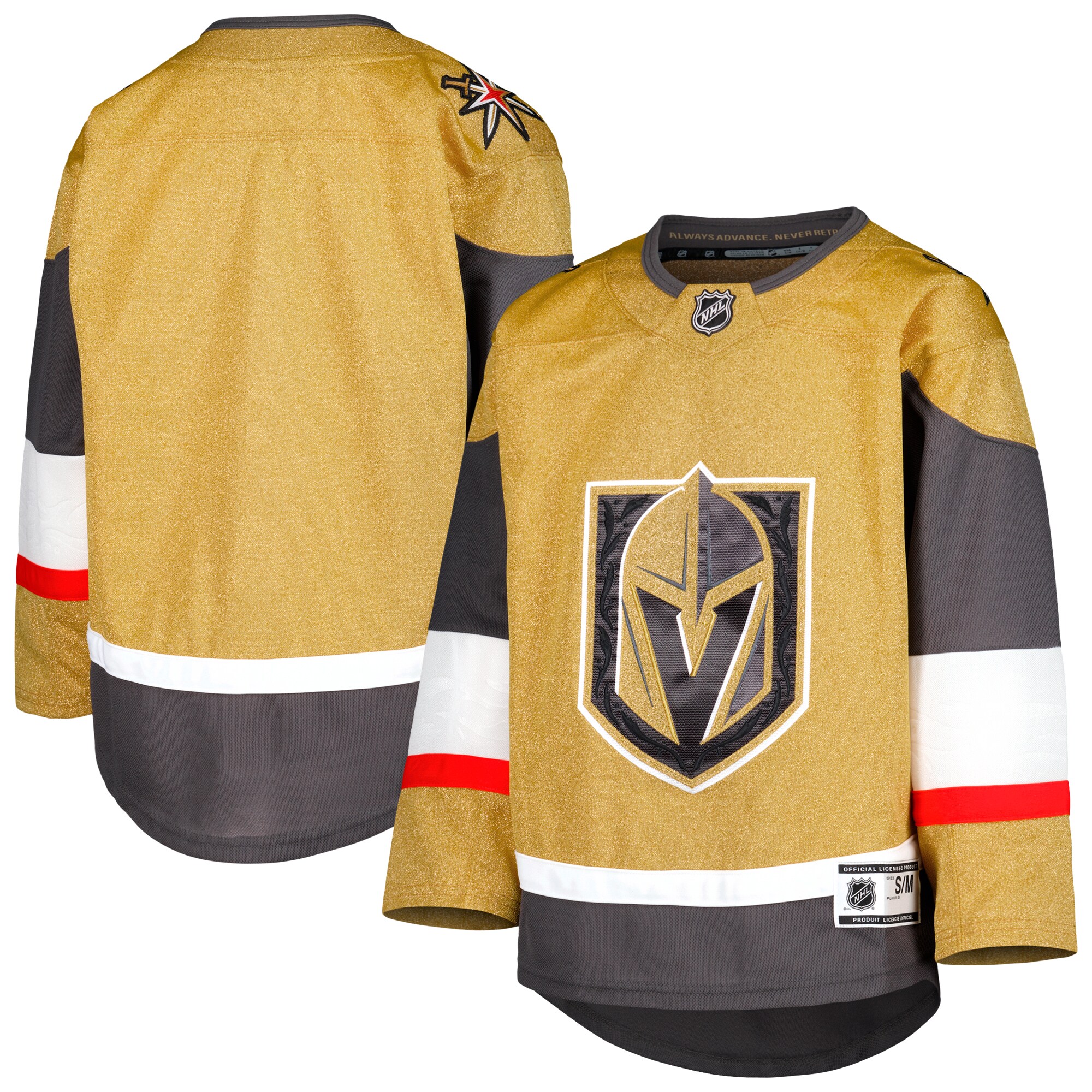 Vegas Golden Knights Youth 2021\/22 Home Premier Jersey - Gold cheap jerseys for sale - CheapJerseys.Shop