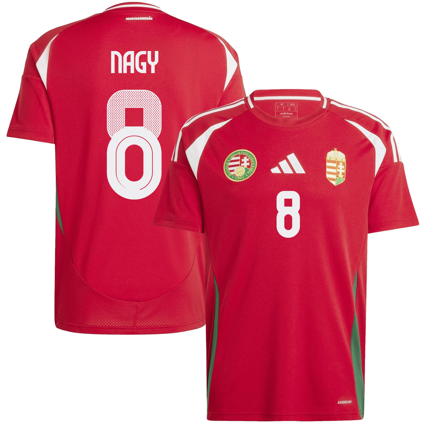 Ádám Nagy 8 Hungary National Team 2024/25 Home Men Jersey - Red cheap jerseys for sale - CheapJerseys.Shop