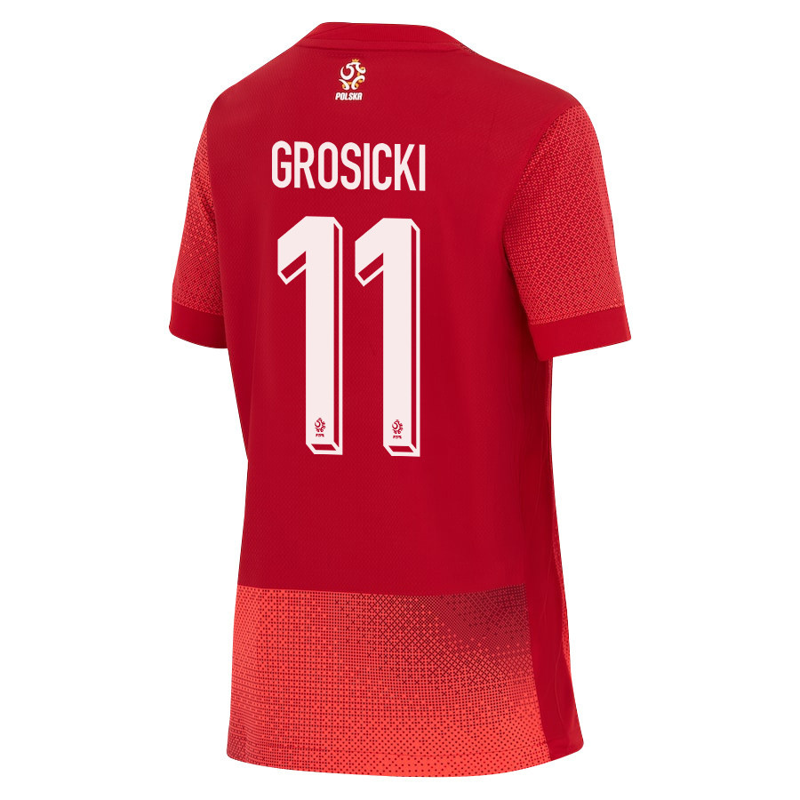 Kamil Grosicki 11 Poland National Team 2024/25 Away YOUTH Jersey - Red cheap jerseys for sale - CheapJerseys.Shop