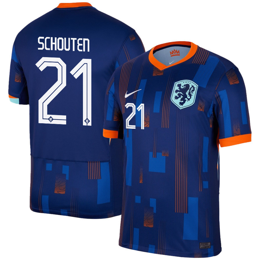 Jerdy Schouten 21 Netherlands National Team 2024/25 Away Men Jersey - Navy cheap jerseys for sale - CheapJerseys.Shop