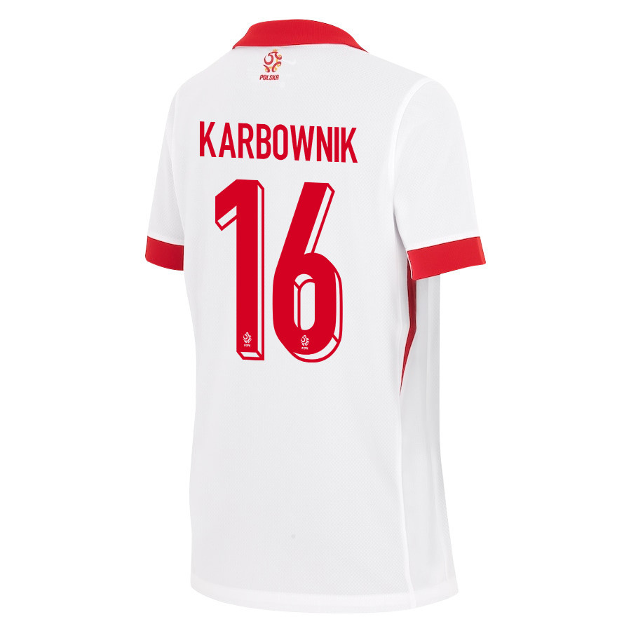 Michal Karbownik 16 Poland National Team 2024/25 Home YOUTH Jersey - White cheap jerseys for sale - CheapJerseys.Shop