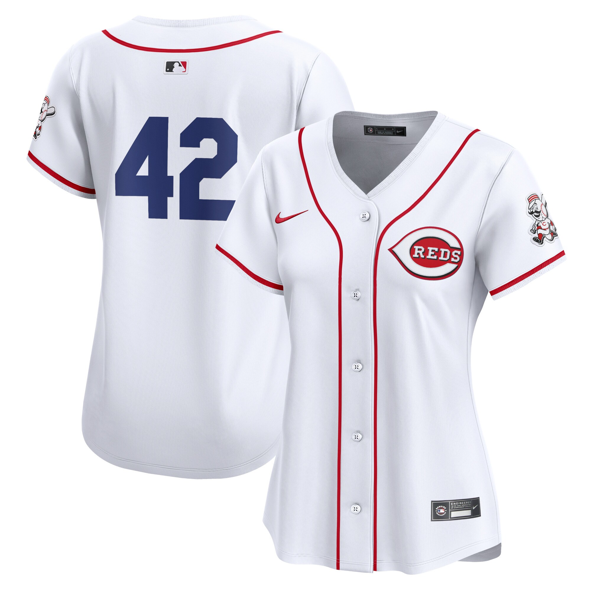 Cincinnati Reds Women's 2024 Jackie Robinson Day Home Limited Jersey\u00c2\u00a0\u00e2\u20ac\u201c White cheap jerseys for sale - CheapJerseys.Shop