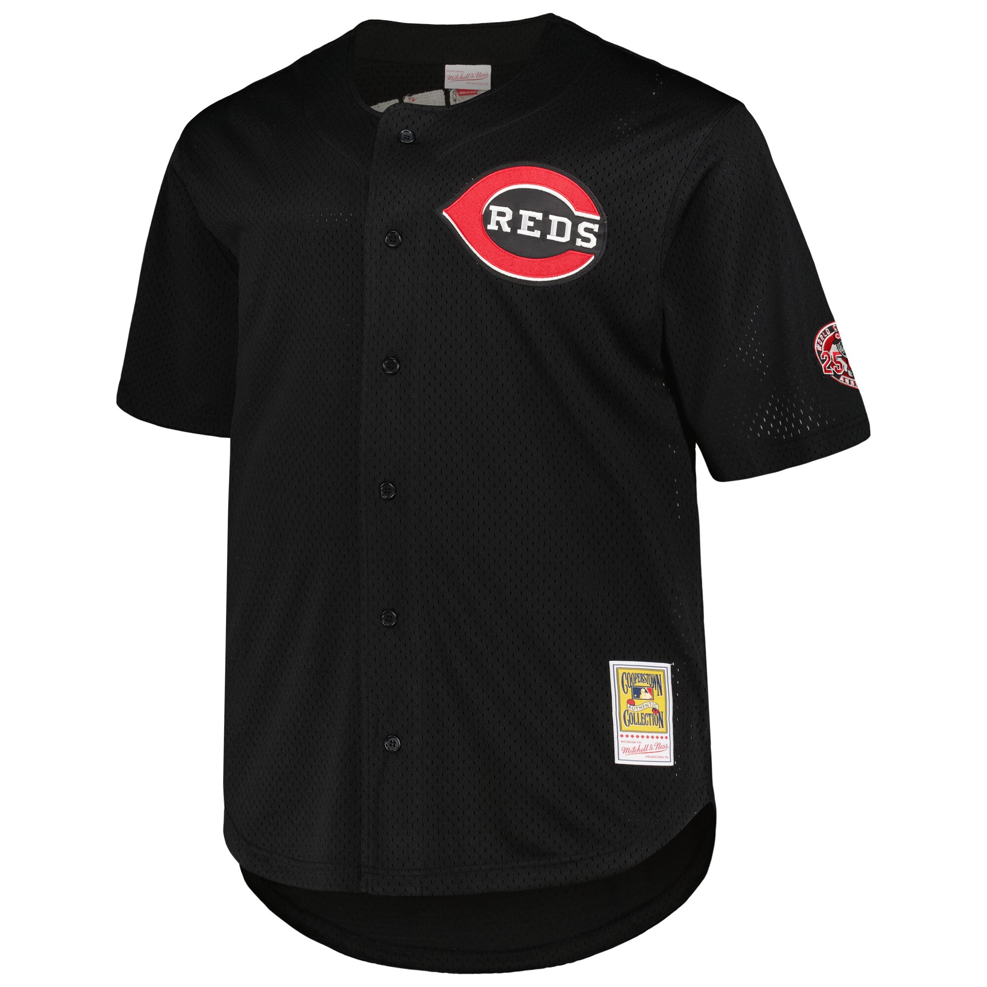 Ken Griffey Jr. Cincinnati Reds Mitchell & Ness Big & Tall Cooperstown Collection Batting Practice Replica Jersey - Black cheap jerseys for sale - CheapJerseys.Shop