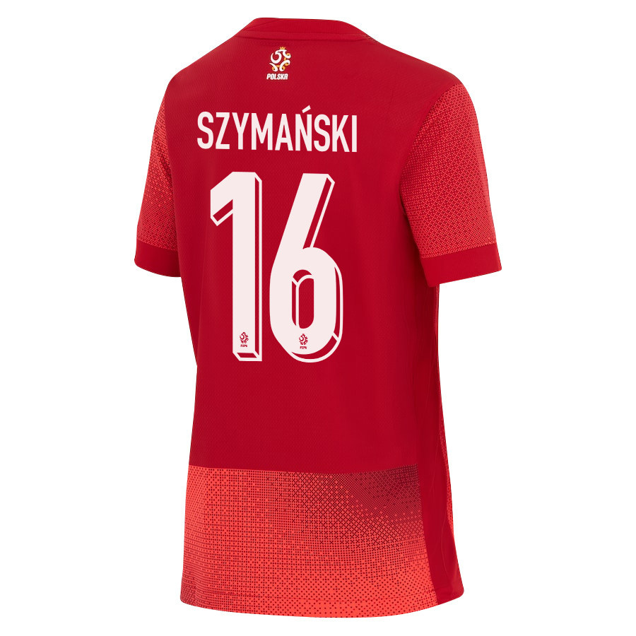 Damian Szymański 16 Poland National Team 2024/25 Away YOUTH Jersey - Red cheap jerseys for sale - CheapJerseys.Shop