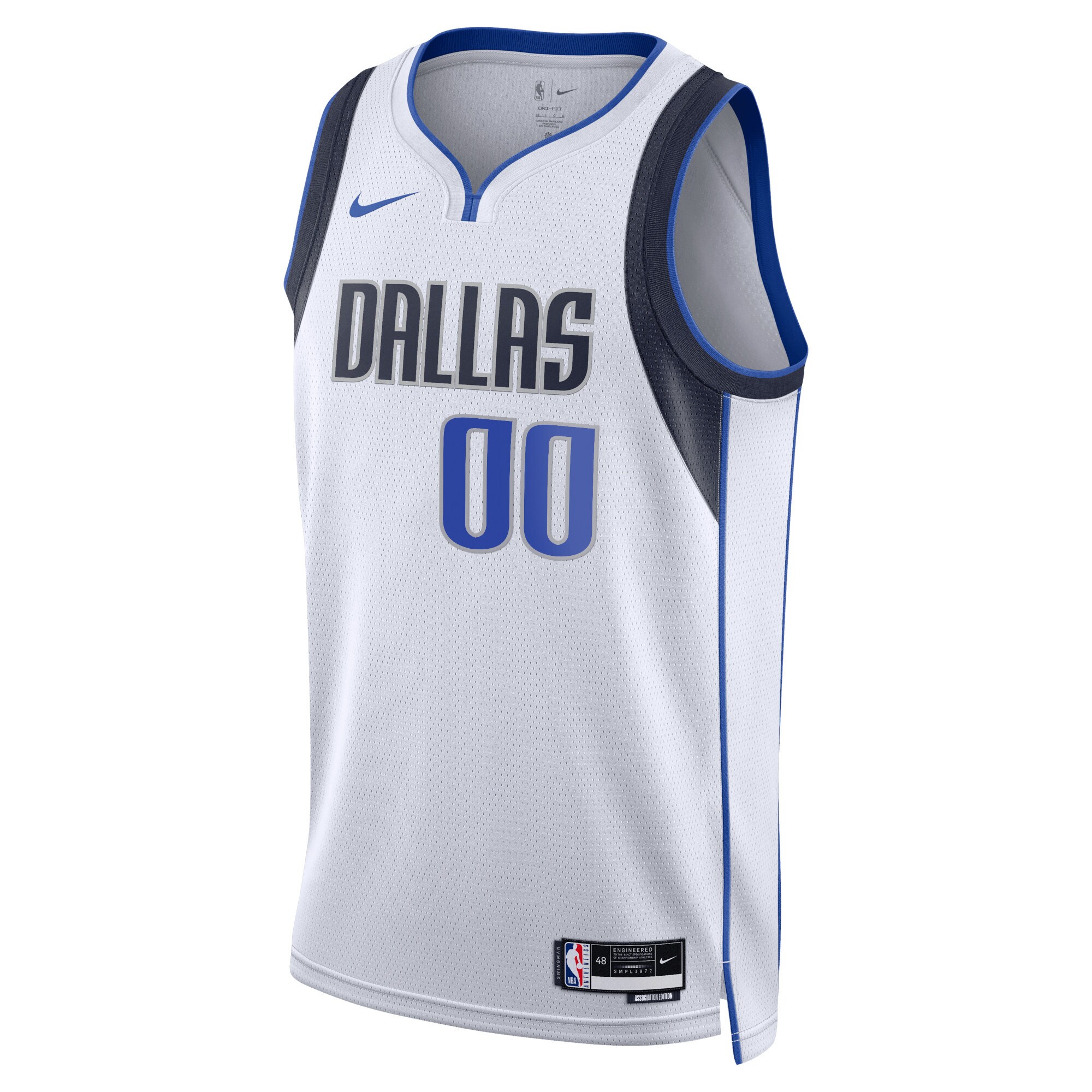 Dallas Mavericks Unisex Swingman Custom Jersey White - Association Edition cheap jerseys for sale - CheapJerseys.Shop