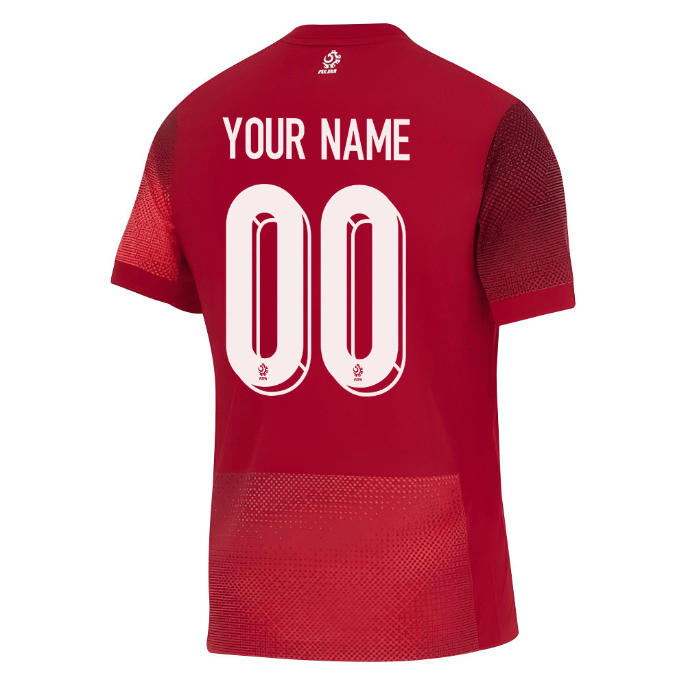 Poland National Team 2024/25 Custom Away Men Jersey - Red cheap jerseys for sale - CheapJerseys.Shop