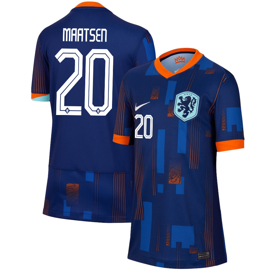 Ian Maatsen 20 Netherlands National Team 2024/25 Away YOUTH Jersey - Navy cheap jerseys for sale - CheapJerseys.Shop