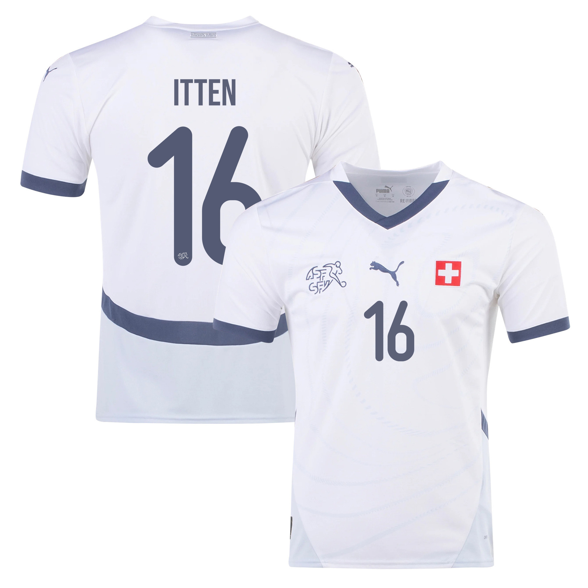 Cédric Itten 16 Switzerland National Team 2024/25 Away Men Jersey - White cheap jerseys for sale - CheapJerseys.Shop