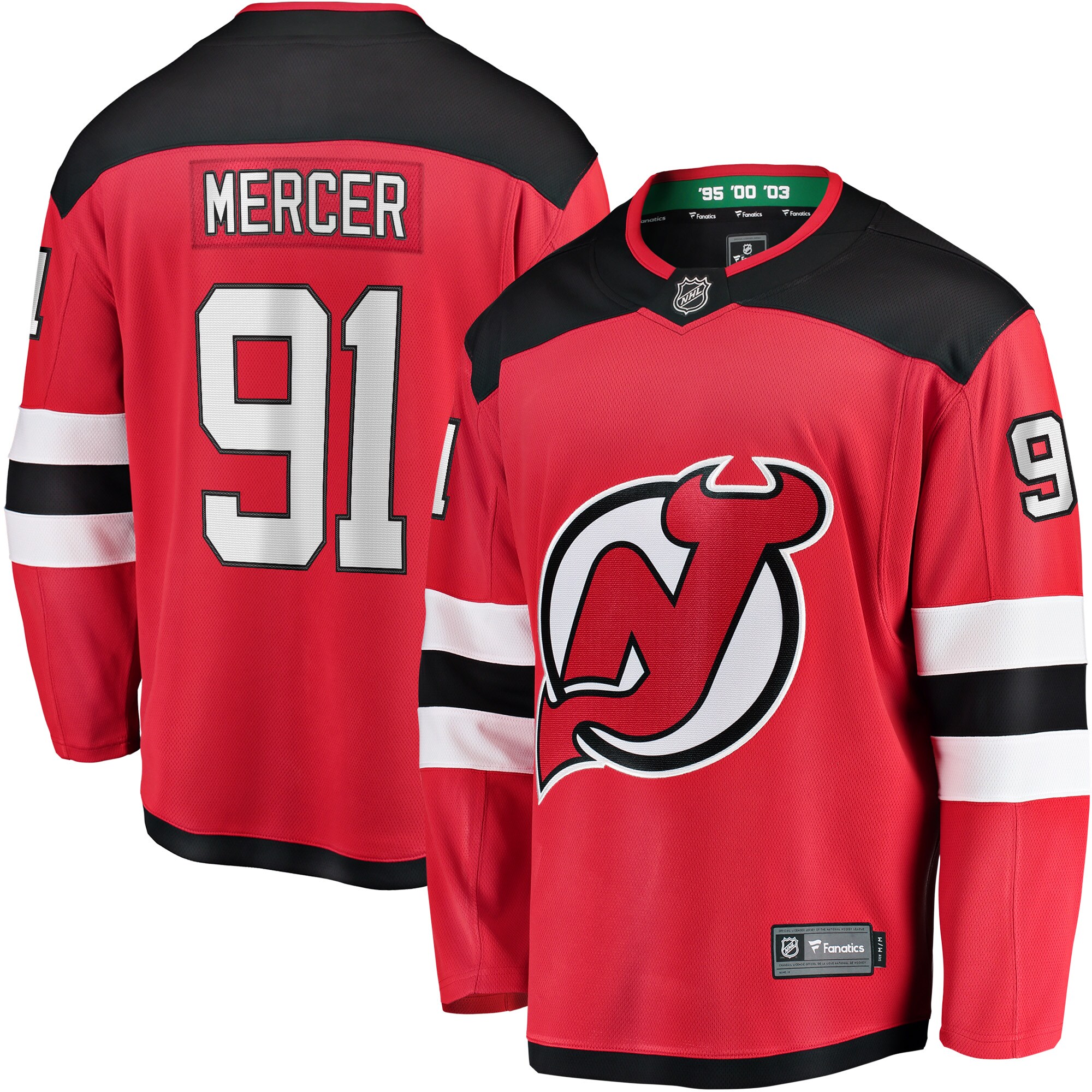 Dawson Mercer New Jersey Devils Fanatics Home Breakaway Jersey - Red cheap jerseys for sale - CheapJerseys.Shop