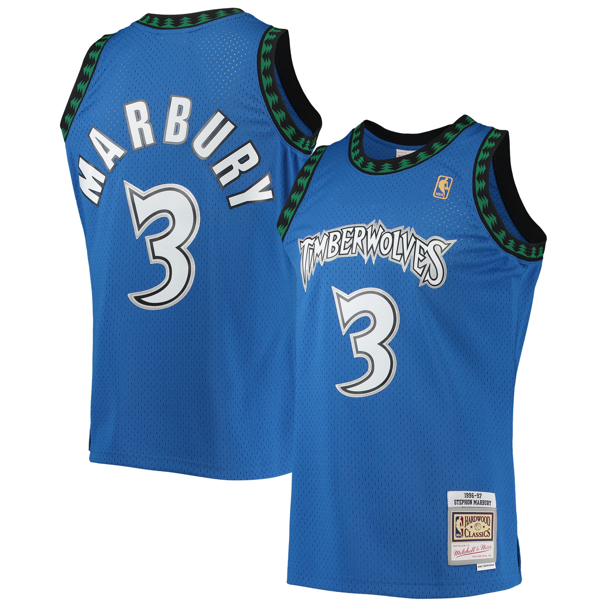 Stephon Marbury Minnesota Timberwolves Mitchell & Ness 1996\/97 Hardwood Classics Swingman Jersey - Blue cheap jerseys for sale - CheapJerseys.Shop