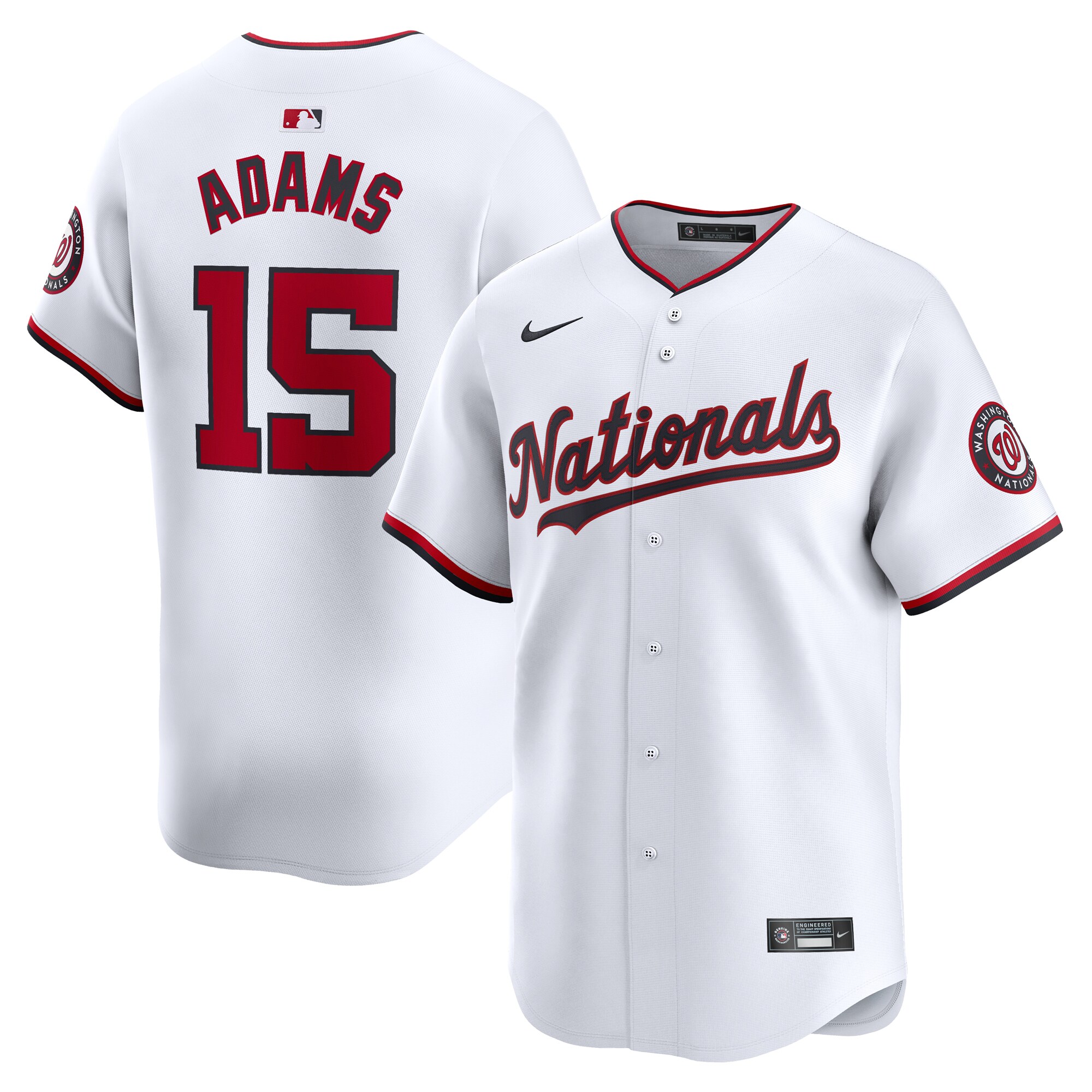 Riley Adams Washington Nationals Home Limited Player Jersey - White cheap jerseys for sale - CheapJerseys.Shop