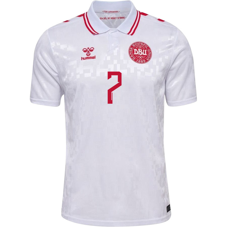 Mathias Jensen 7 Denmark National Team 2024/25 Away Men Jersey - White cheap jerseys for sale - CheapJerseys.Shop