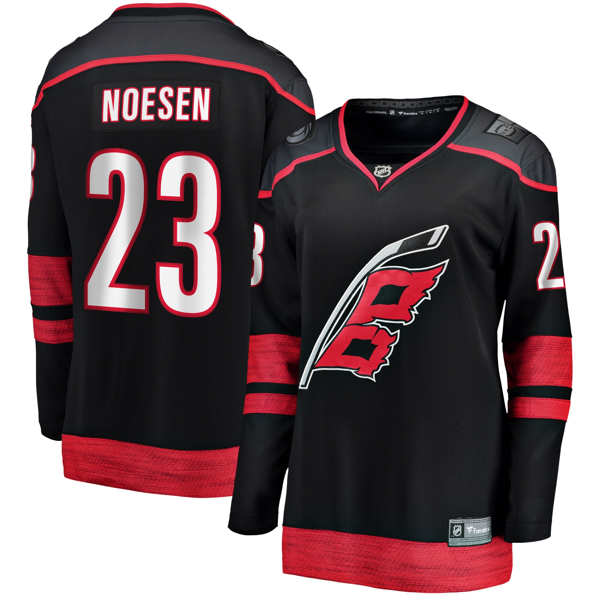 Stefan Noesen Carolina Hurricanes Fanatics Women's Home Breakaway Player Jersey - Black cheap jerseys for sale - CheapJerseys.Shop
