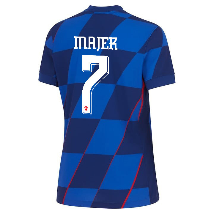 Lovro Majer 7 Croatia National Team 2024 Away WOMEN Jersey - Blue cheap jerseys for sale - CheapJerseys.Shop