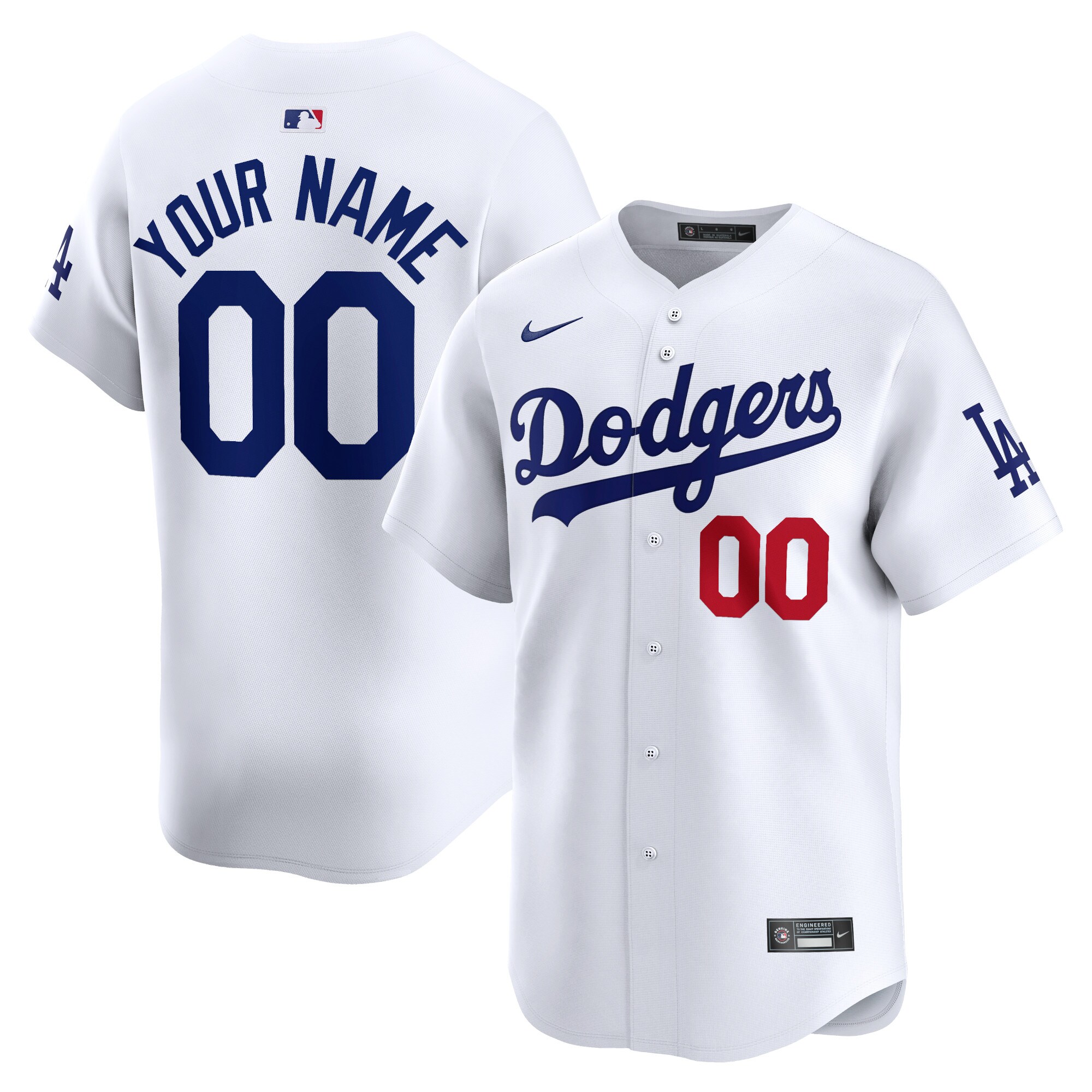 Los Angeles Dodgers Youth Home Limited Custom Jersey - White cheap jerseys for sale - CheapJerseys.Shop