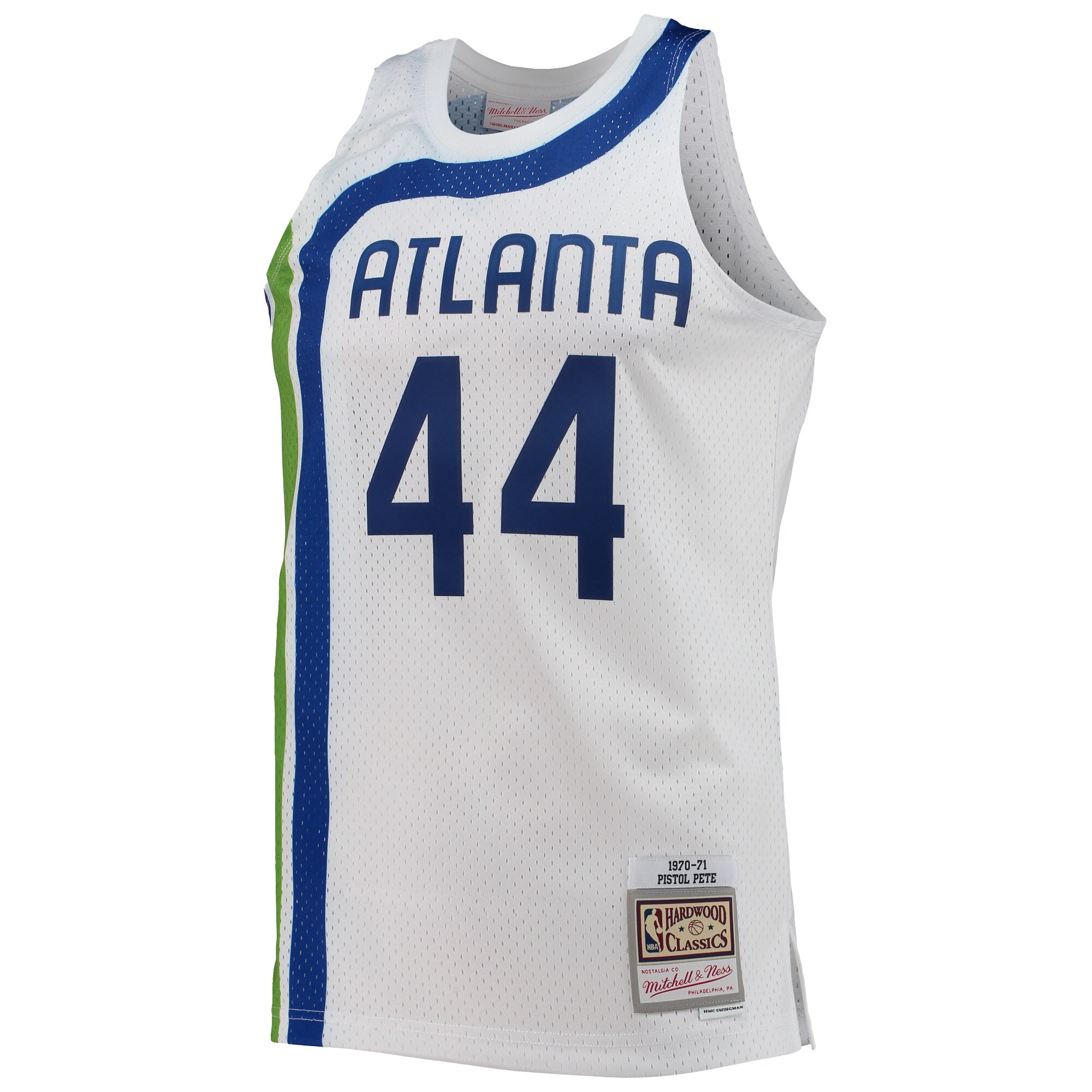 Pete Maravich Atlanta Hawks Mitchell & Ness 1970\/71 Hardwood Classics Swingman Jersey - White cheap jerseys for sale - CheapJerseys.Shop