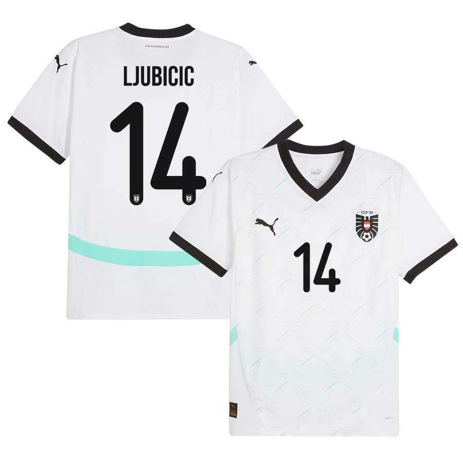Dejan Ljubicic 14 Austria National Team 2024/25 Away Men Jersey - White cheap jerseys for sale - CheapJerseys.Shop