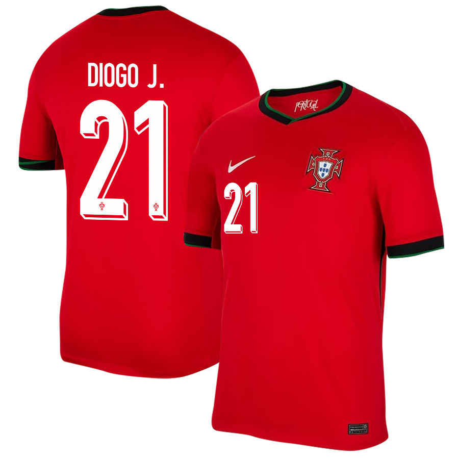 Diogo Jota 21 Portugal National Team 2024/25 Home Men Jersey - Red cheap jerseys for sale - CheapJerseys.Shop
