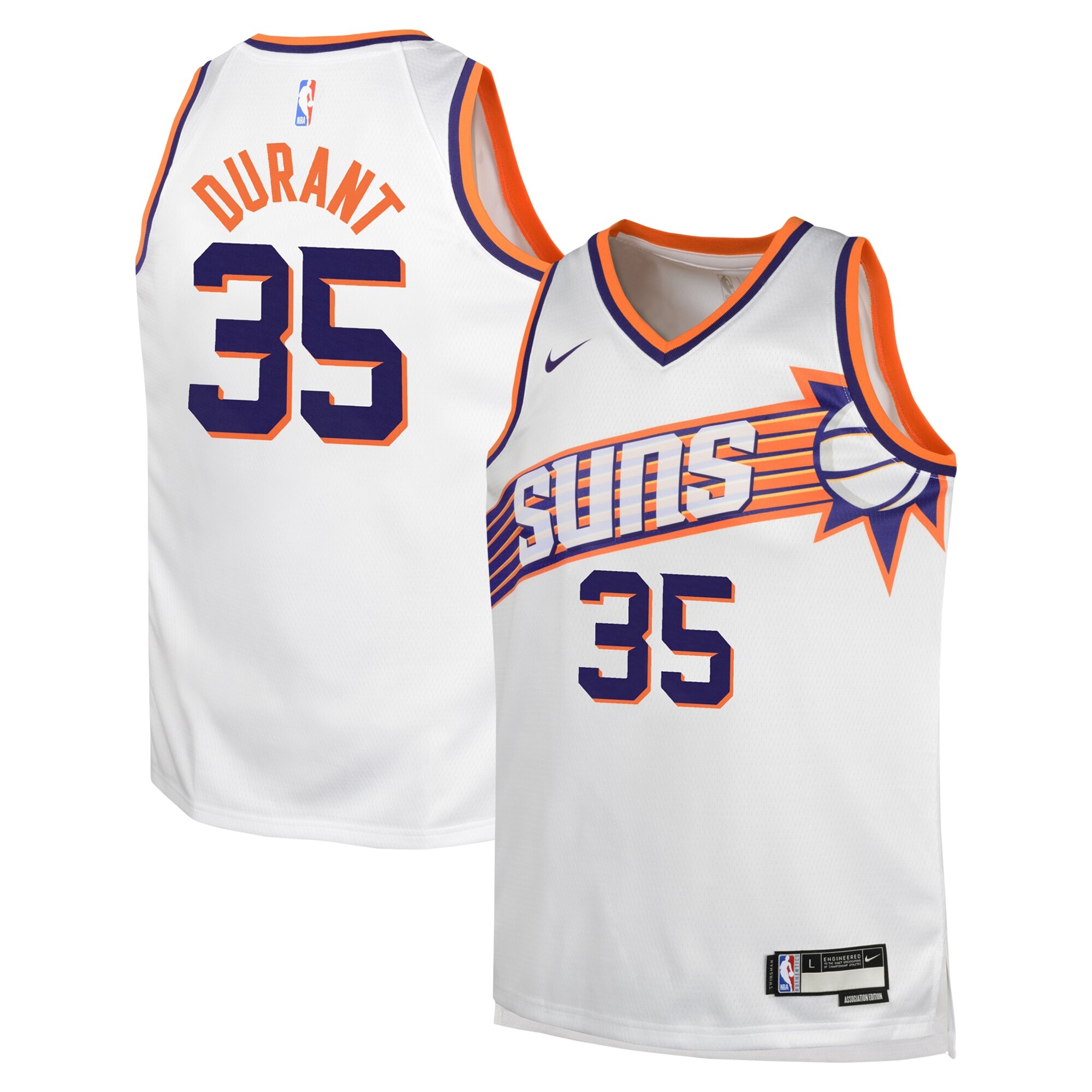 Kevin Durant Phoenix Suns Youth Swingman Jersey - Association Edition - White cheap jerseys for sale - CheapJerseys.Shop