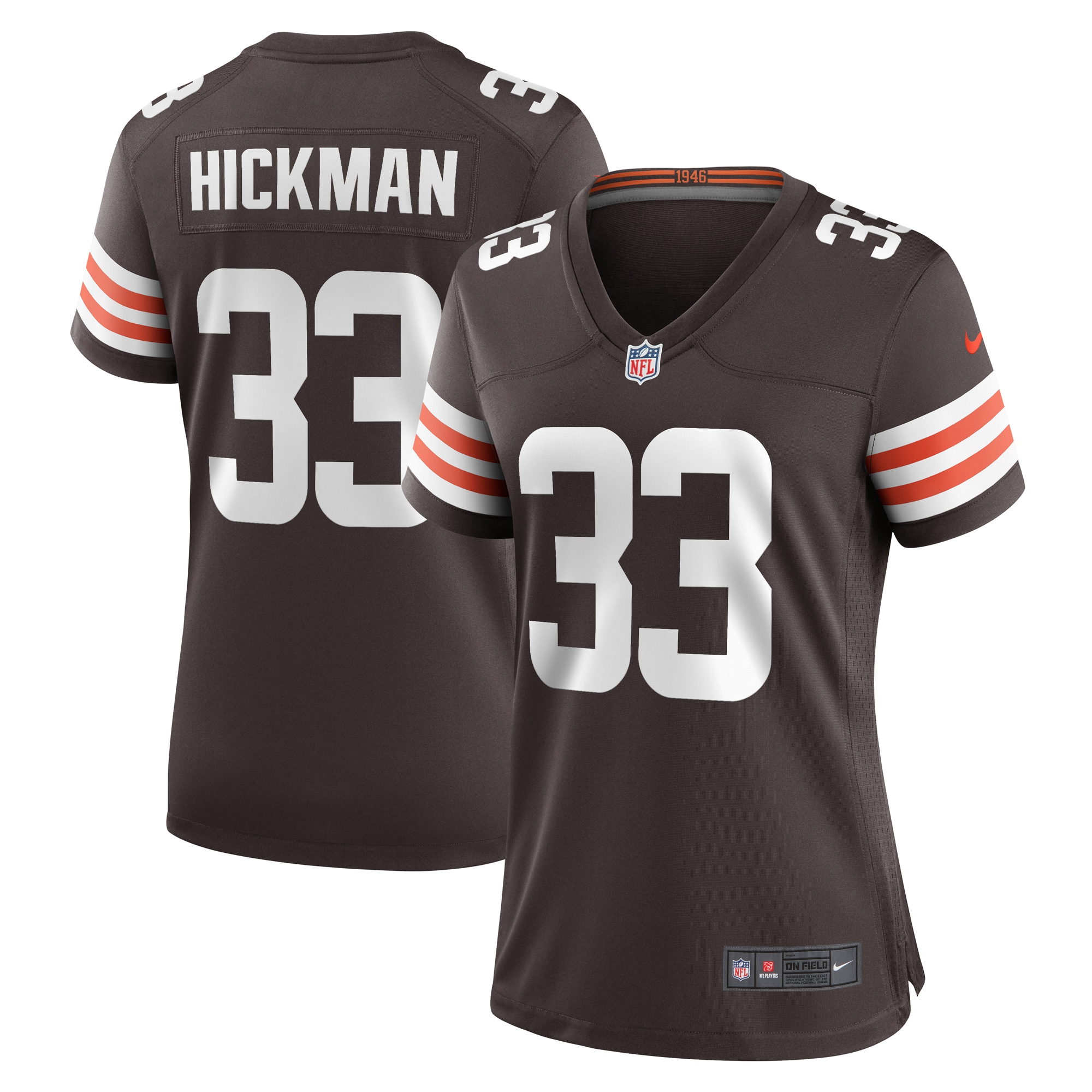 Ronnie Hickman Cleveland Browns Women's Team Game Jersey - Brown cheap jerseys for sale - CheapJerseys.Shop