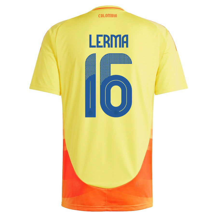 Jefferson Lerma 16 Colombia National Team 2024/25 Home Men Jersey - Yellow cheap jerseys for sale - CheapJerseys.Shop