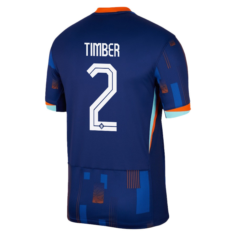 Jurriën Timber 2 Netherlands National Team 2024/25 Away Men Jersey - Navy cheap jerseys for sale - CheapJerseys.Shop