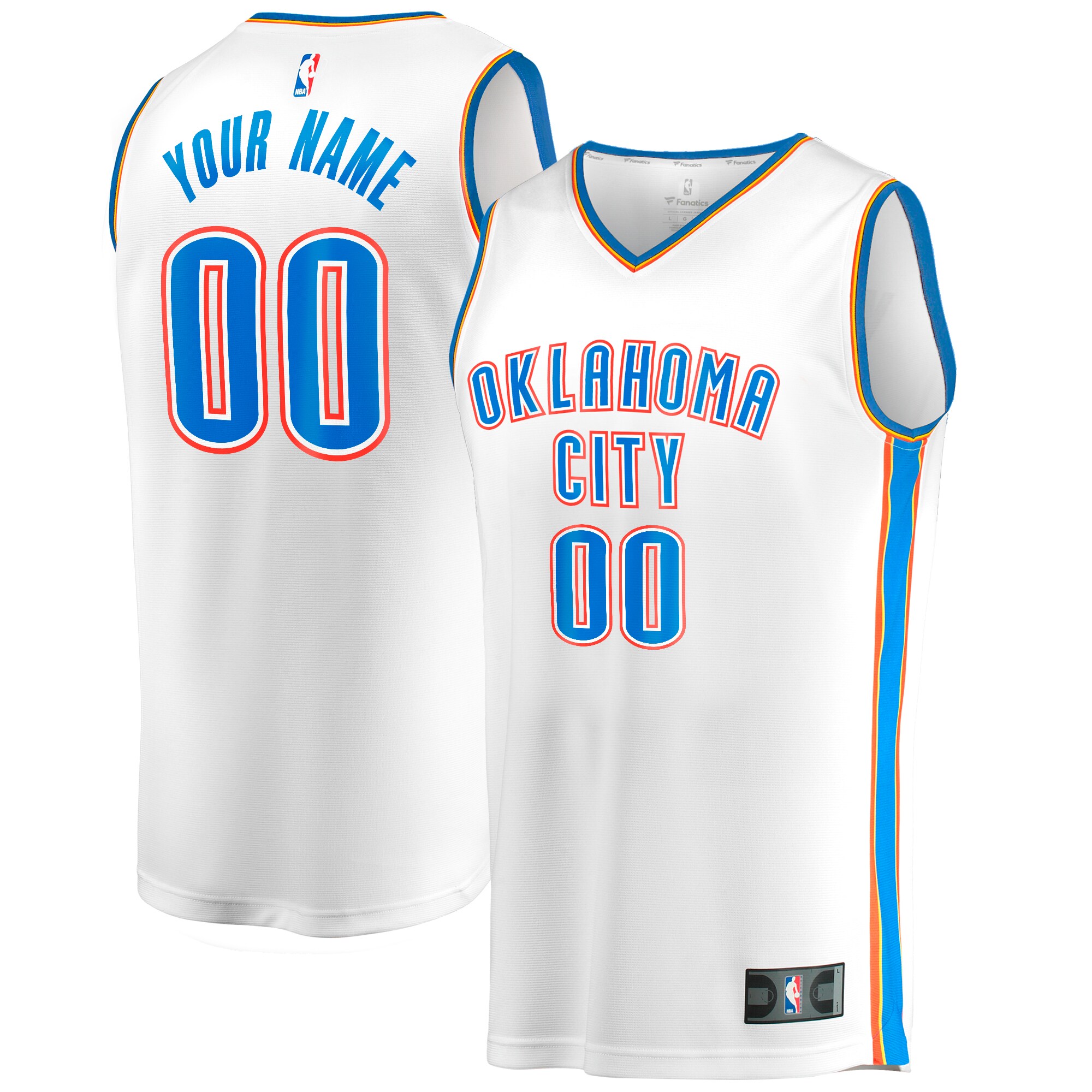 Oklahoma City Thunder Fanatics Fast Break Custom Replica Jersey - White - Association Edition cheap jerseys for sale - CheapJerseys.Shop