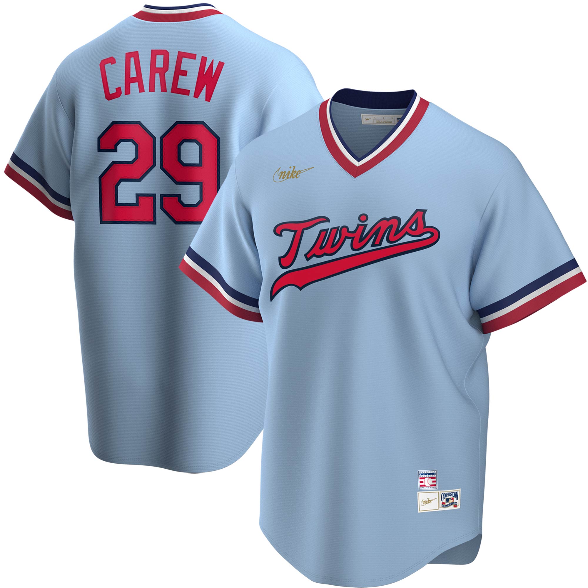 Rod Carew Minnesota Twins Road Cooperstown Collection Player Jersey - Light Blue cheap jerseys for sale - CheapJerseys.Shop