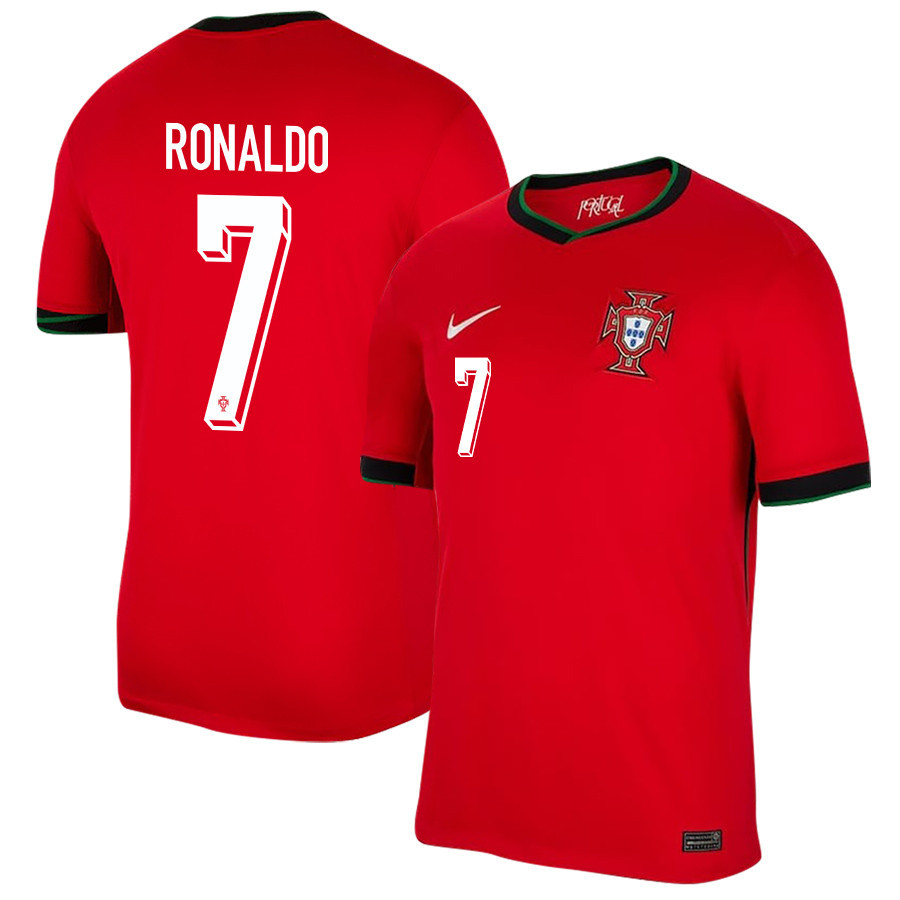 Cristiano Ronaldo 7 Portugal National Team 2024/25 Home Men Jersey - Red cheap jerseys for sale - CheapJerseys.Shop