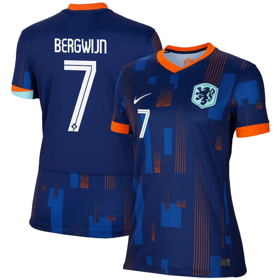Steven Bergwijn 7 Netherlands National Team 2024/25 Away WOMEN Jersey - Navy cheap jerseys for sale - CheapJerseys.Shop