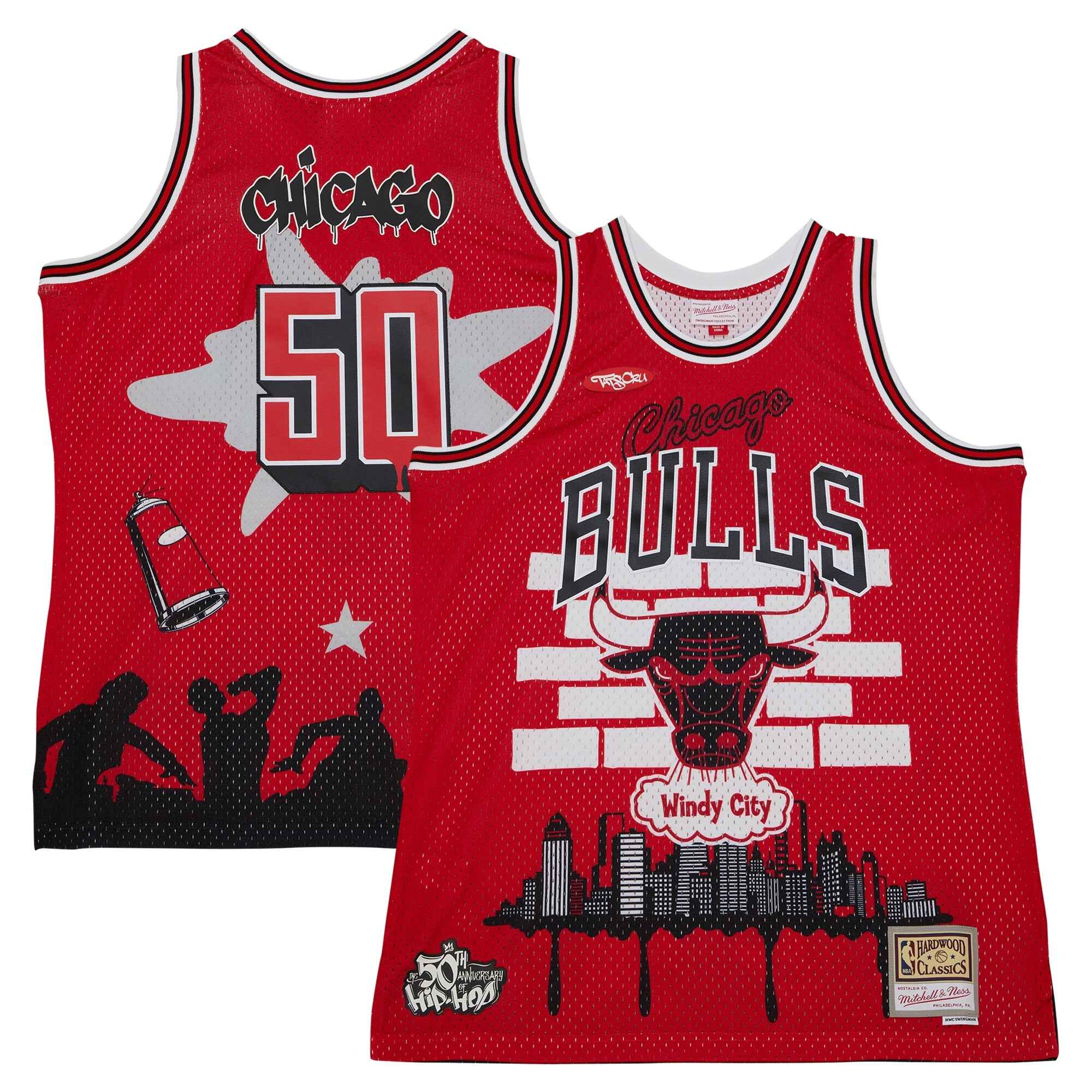 Chicago Bulls Mitchell & Ness x Tats Cru Hardwood Classics Fashion Jersey - Red cheap jerseys for sale - CheapJerseys.Shop