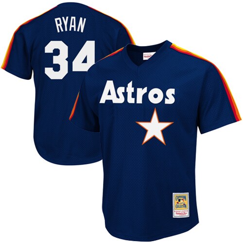 Nolan Ryan Houston Astros Mitchell & Ness 1988 Authentic Cooperstown Collection Mesh Batting Practice Jersey - Navy cheap jerseys for sale - CheapJerseys.Shop
