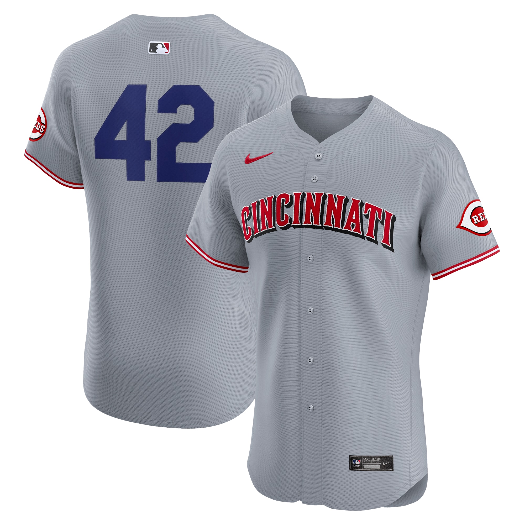 Cincinnati Reds Road 2024 Jackie Robinson Day Elite Jersey - Gray cheap jerseys for sale - CheapJerseys.Shop