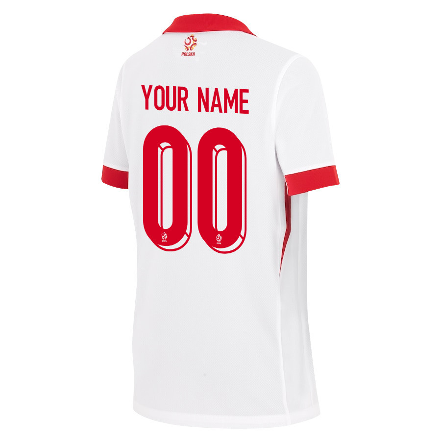 Poland National Team 2024/25 Home YOUTH Custom Jersey - White cheap jerseys for sale - CheapJerseys.Shop