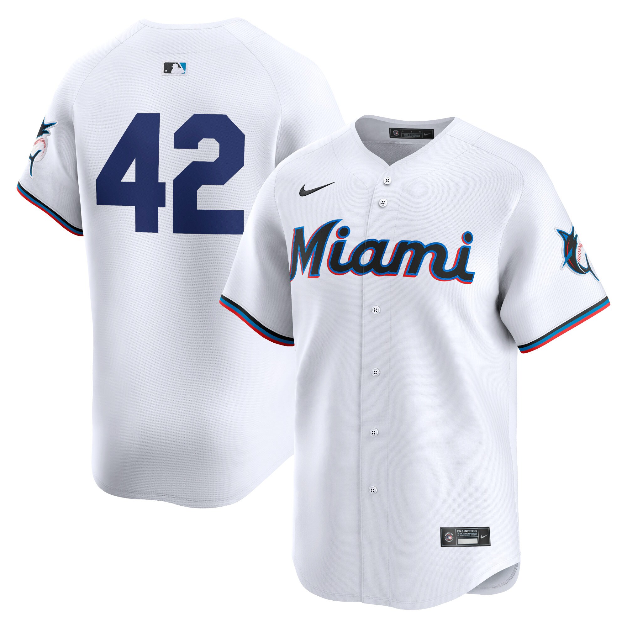 Miami Marlins 2024 Jackie Robinson Day Home Limited Jersey\u00c2\u00a0\u00e2\u20ac\u201c White cheap jerseys for sale - CheapJerseys.Shop