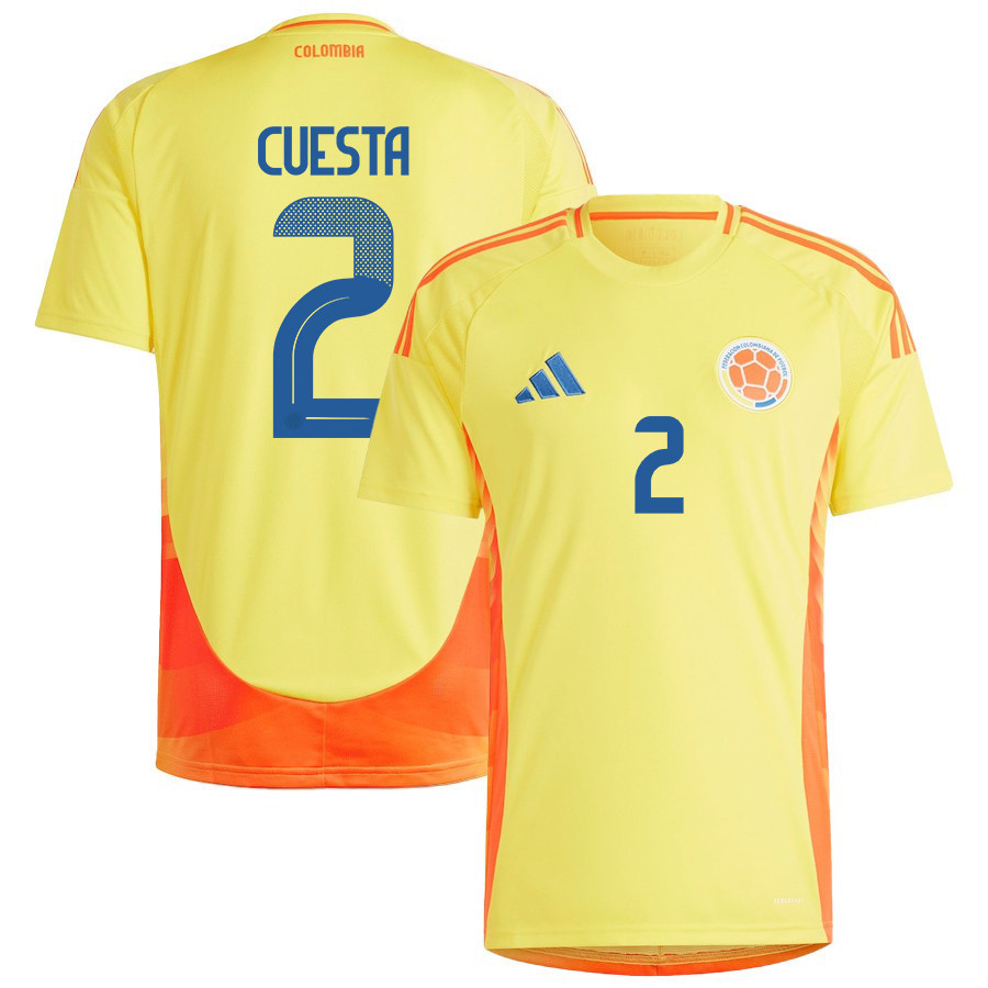 Carlos Cuesta 2 Colombia National Team 2024/25 Home Men Jersey - Yellow cheap jerseys for sale - CheapJerseys.Shop