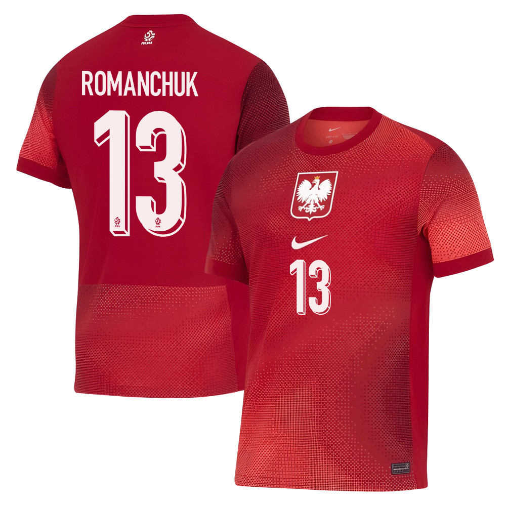 Taras Romanchuk 13 Poland National Team 2024/25 Away Men Jersey - Red cheap jerseys for sale - CheapJerseys.Shop