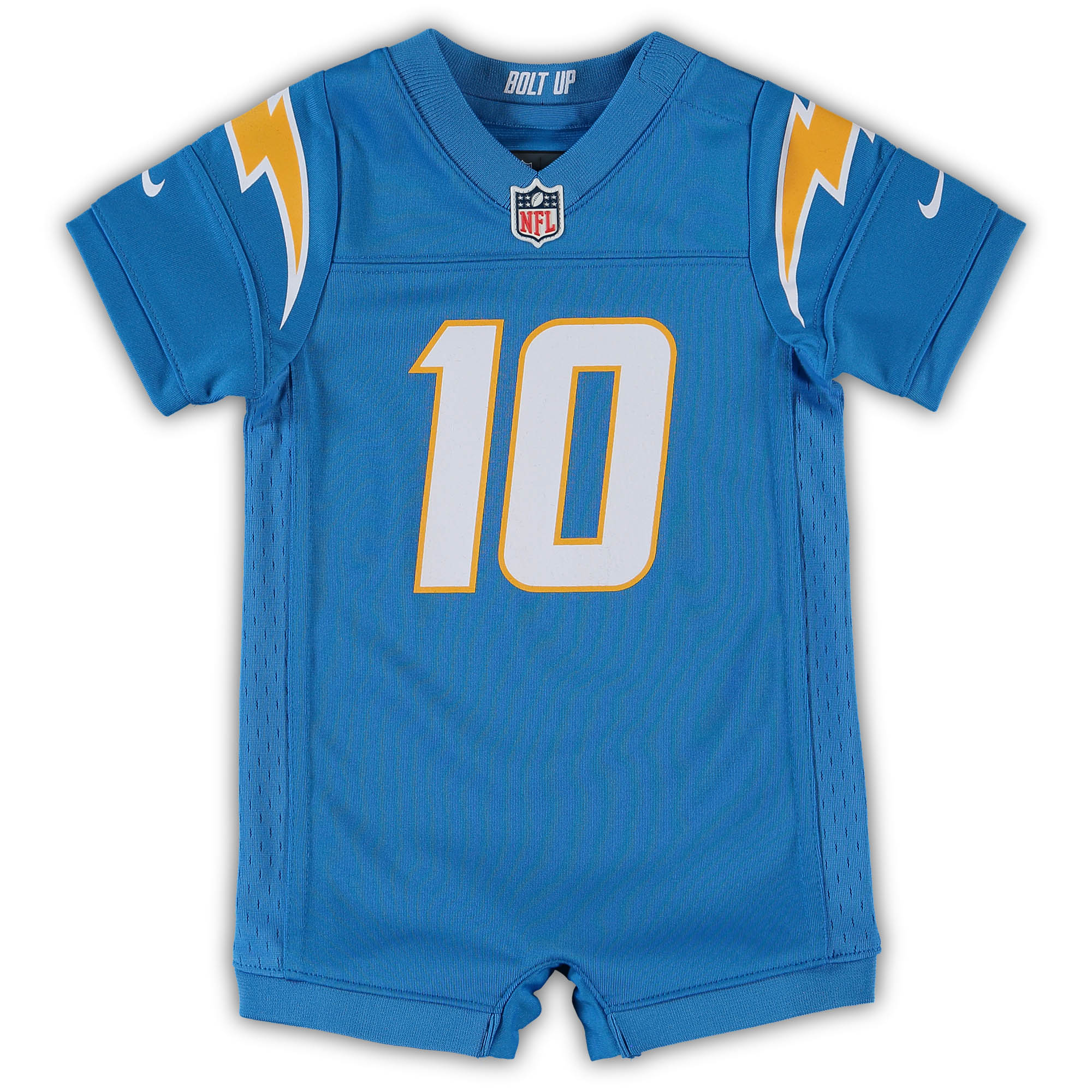 Justin Herbert Los Angeles Chargers Infant Game Romper Jersey - Powder Blue cheap jerseys for sale - CheapJerseys.Shop