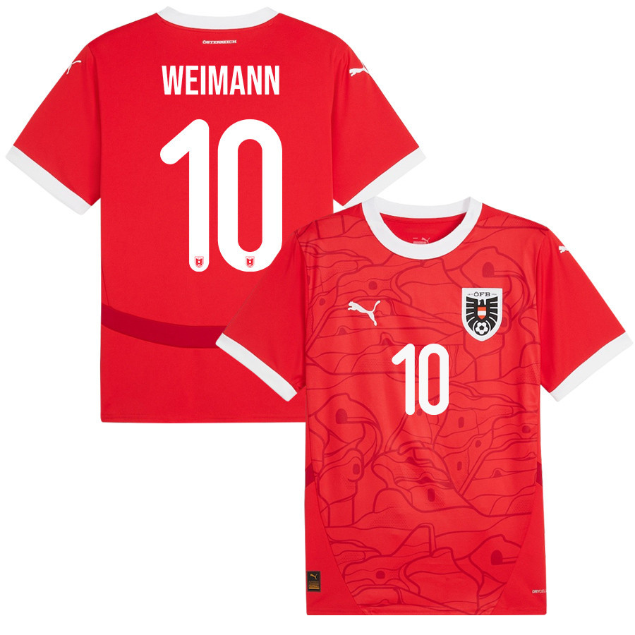 Andreas Weimann 10 Austria National Team 2024/25 Home Men Jersey - Red cheap jerseys for sale - CheapJerseys.Shop