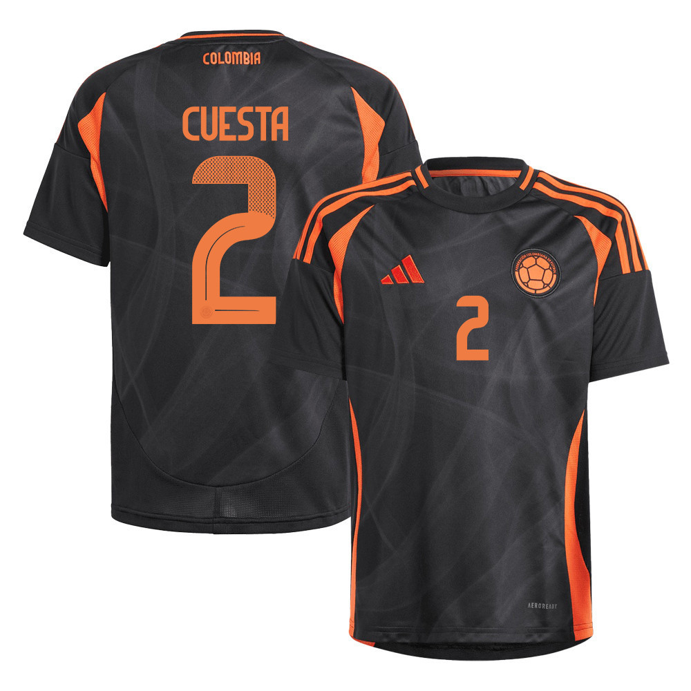 Carlos Cuesta 2 Colombia National Team 2024/25 Away YOUTH Jersey - Black cheap jerseys for sale - CheapJerseys.Shop