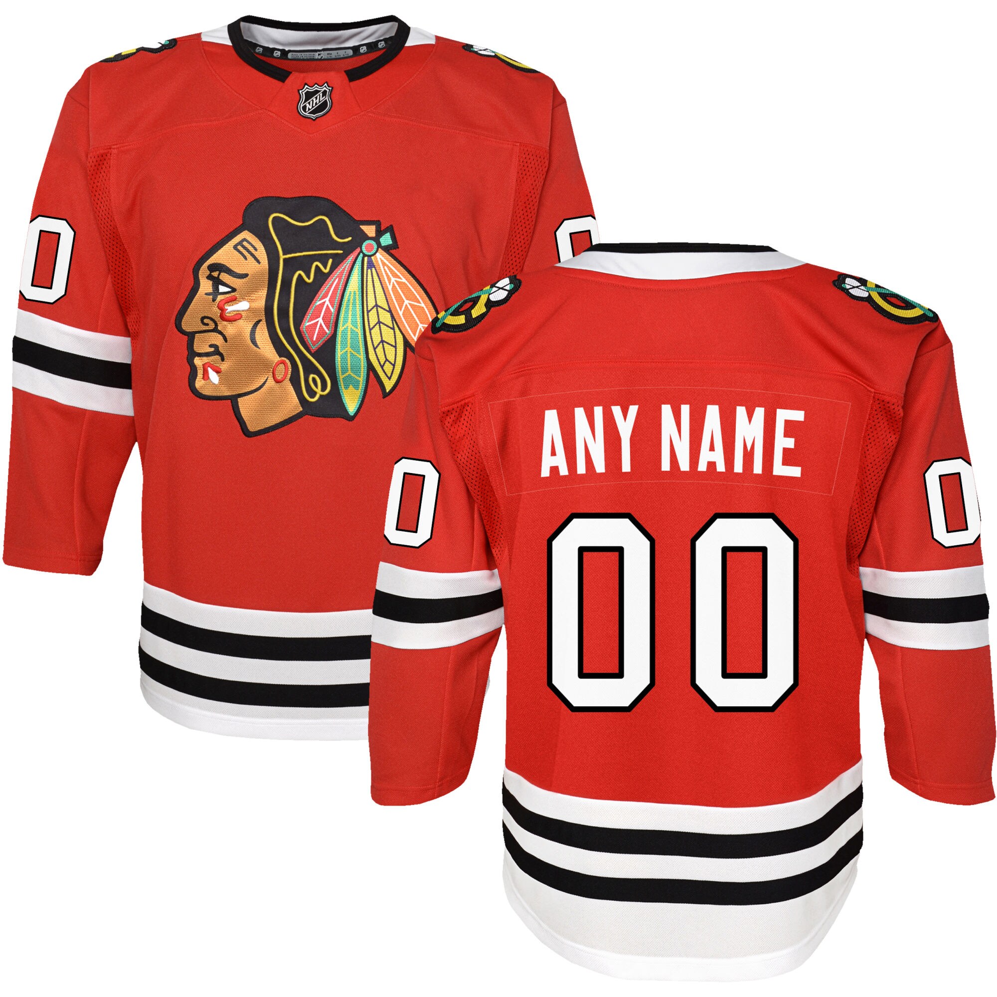 Chicago Blackhawks Youth Premier Custom Jersey - Red cheap jerseys for sale - CheapJerseys.Shop